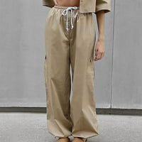 Rollbacks Hipster teretni hlače za žene Casual Comfy hlače Elastični struk Tinejdžeri Jesen modne odjeće