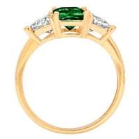 2.82ct smaragdni rez zeleni simulirani smaragd 14k žuti zlatni godišnjica Angažmane kamene prstene veličine