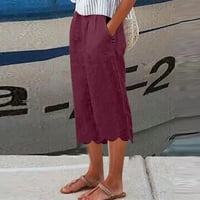 Ženska posteljina Capris široke noge Capri pantalone za žene Ljeto casual labavi lounge hlače hlače
