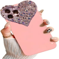 Slatka iPhone PRO MA Case 3D Glitter Sparkle Bling futrola za žene Djevojke, lijep dijamantski dijamantski