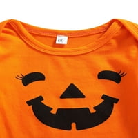 Calsunbaby Kids Baby Girls Halloween Outfit s dugim rukavima Pumpkin Romper Tutu suknje za glavu za