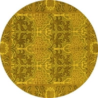 Ahgly Company u zatvorenom okruglom apstraktno žutim modernim prostirkama, 4 '