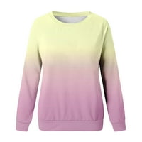 KPOPLK Ženska rebrasta pulover Duks preveliki rub Ležerni labav pulover Jumper vrhovi majice Trendi