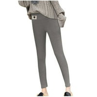Lenago Termalne hlače za žene plus veličine Ispisuje topla zimska uska guste velvet vunene kašmire hlače
