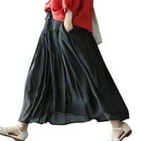 Capreze Dame Asimetry suknje Ležerne prilike za ljuljanje Midi suknja Vintage Solid Boja suknja