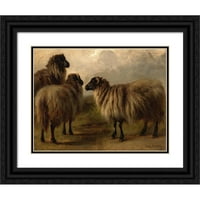 Rosa Bonheur Black Ornate Wood Framed Double Matted Museum Art Print pod nazivom - Tri vunene ovce
