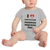 Srce portugalsko postengo pequeno pas smiješno baby bodysuits
