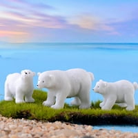Mini polarni medvjed model Dekor Polarni medvjed Skulptura Decor Micro uređenje dekora Mješoviti stil