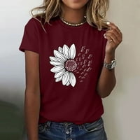 Koaiezne žene Suncokret ljeto majica plus veličina labava bluza vrhova djevojka kratki rukav grafički