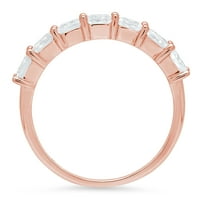 2. CT Princess Rese Realni prirodni dijamant SI1-si G-H Čvrsta real 14k ružičasto zlato vječno angažiranje Dizajner Art Deco Dainty Obećaj vjenčano BW Veličina 9.5