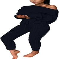 Ženska seksi odjeća za jedno rame Chunky kabel pletene džemper gornje hlače