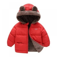 Dječaci i djevojčice dolje jakna Slatka medvjeda uši zatvarač sa džepovima zimski topli zadebljani kaput