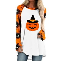 Voncos majice s dugim rukavima za žene Cleance- Crew vrat tiskani Halloween modni jeseni i zimski kasu