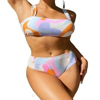 Žene povremene grafičke trake Multicolor bikini setovi XL