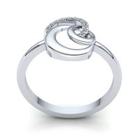 Pravi 1CT okrugli rez Diamond Dame Bridal Interlinked Angažman Fancy Ring Solid 10k ruža, bijela ili
