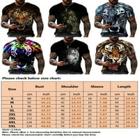 Avamo muns ljetni vrhovi kratki rukav bluza za životinje tiskane majice muškarci labavi fit pulover