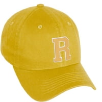 Daxton Classic 3D varsity bijeli neon Narančasta Početna slova Baseball tata šešir, zlato, slovo r