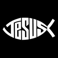 Pop umjetnost Muška riječ umjetnička dukserica s kapuljačom - Christian Isus naziv ribe simbol