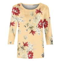 Ayolanni Womens Boho cvjetni print rukav dressy casual ljeti casual osnovne majice pulover slatke grafičke