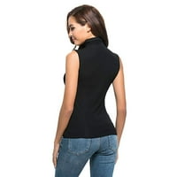 Ženski vrhovi bez rukava od pune boje tunika slobodne žene ljetne ključane majice crne xl