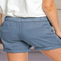 Ženske kratke hlače od elastičnih struka za ženske ukrcaju kratke hlače sa džepovima