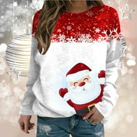 Raskomenske košulje Žene Jesen i zimski Božićni Santa Ispiši labav Ležerni Ležerni dugi rukav okrugli