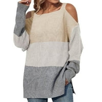 Dukseteri za žensko čišćenje plus veličine Žene Ležerne prilike modne boje podudaranje pulover dugih