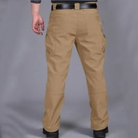 Lydiaunistar Muške hlače za čišćenje muškaraca Dugme patentni zatvarač casual multi-džepnih sportskih