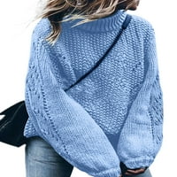 Prednji dugi rukav ugodan džemper za žene dugih rukava Zimski pulover Duksevi Ležerne prilike sa slobodnim