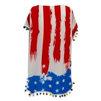 Američki zastava bikini za žene trawor ženske obloge kaftane šifonske tassele kupaći kostim plaža labavi
