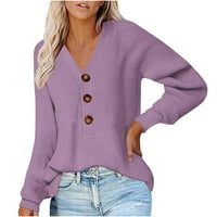 Džemper za žene - čvrsti ležerni za slobodno vrijeme dugih rukava Top Ležerne prilike pulover pad ramena