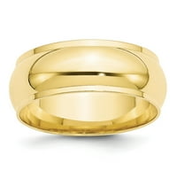 Čvrsta 10k žuta zlatna muška klasična kupola s ravnim rubom vjenčani prsten veličine 7