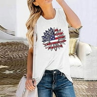 Žene američke zastava Usne majica smiješno 4. srpnja Dan nezavisnosti Grafički tebi vrhovi Dan nezavisnosti