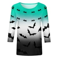 Halloween majice za ženske mačke grafički rukav vrhovi pulover okrugli vrat smiješna slatka košulja