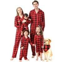 Pajamas Buffalo Plovljao je podudaranje kućnih ljubimaca PET PAJAMAS set Christmas Red Pajamas dugme