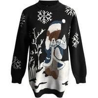 Ženski božićni džemperi slatki pulover Crewneck džemper Crewneck pulover vrhove tuničke jelene dukserice