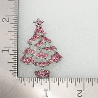 Faship Rhinestone ružičasti kristalni božićni pin broš