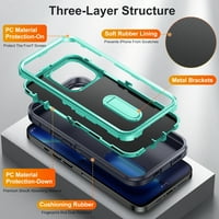 iPhone Pro MA Case sa ugrađenim metalnim kickstadom, dteck 3-sloj Zaštita od punog tijela [bez zaštitnog
