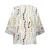 Žene Flowy Tops Ljeto Ležerne prilike Dubine V izrez Top Bell rukava Mrežna bluza za blubu za ploče