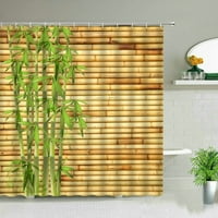 Dekoracija kupaonice Vodootporni poliesterski tkani zastori zeleni bambus Štampanje uzorak kućna declu