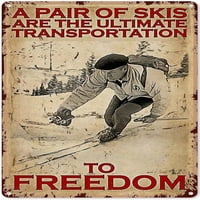 Sloboda skijanja Vintage Retro Kolekcionarni limenki Zidni ukras za ukrašavanje postera Početna Bar
