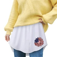 Košulja za žene za žene Dan nezavisnosti Skink džemper Skirt stavite unutra sa dno tiskanim gumbima