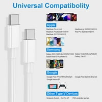 za ASUS ROG telefon USB-C do USB-C noge kabela Dugo brzo punjenje [paket] - bijelo