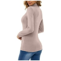 Wendunide Plus vrhovi veličine za žene jesen i zimska čvrsta boja Osnovna bazna majica visoke boje plus
