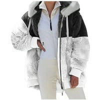 Symoidni ženski kaputi i jakne s kapuljačom - modni jakna FAU FAY zimski patentni zatvarač dugih rukava