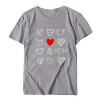 U ženskoj bluza majici Valentine Day Slatka crtani film Love Print Crewneck kratkih rukava