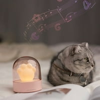 Božićna LED noćna svjetlost, mačja kandža sa glazbom BO USB punjiva noćna lampa sa svjetlošću razine lagane vrtiće dekor slatka noćna lampica za djecu rođendan božićni pokloni