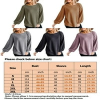 Avamo dame casual dugih rukava majica Solid Color Comfy pulover posade vrat ravni vrhovi sivi xl