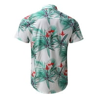 Muška proljeća ljetna casual havajska plaža tropsko dugme tiskano majica s kratkom rukavom