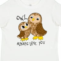 Inktastična sova uvijek volite - slatka Owl Porodični poklon mali dječak ili majica Toddler
